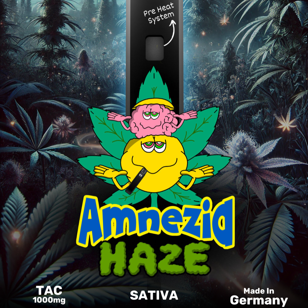Happys Amsterdam Premium 1ml TAC Vape Amnesia Haze - Sativa