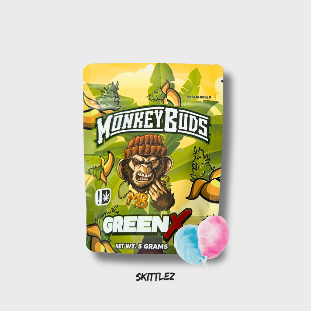 monkeybuds greens skittles front